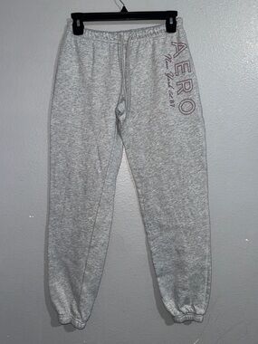 Aeropostale Light Gray Logo Jogger Sweatpants